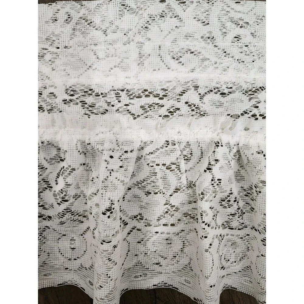 Vintage LACE VALANCE 15x54 White Cottagecore Country Decor